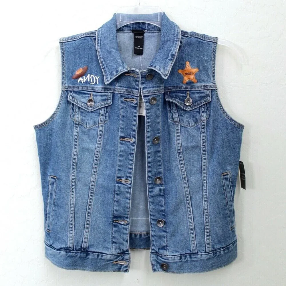 Disney Pixar Toy Story Woody Denim Vest Size S - Picture 2 of 10